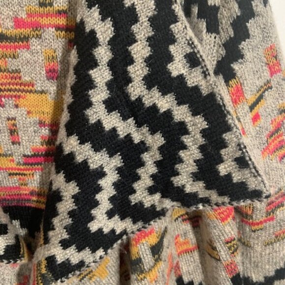 John Fashion Aztec Boho Open Front Long Sleeve Women's Sweater - Size L - Picture 1 of 8